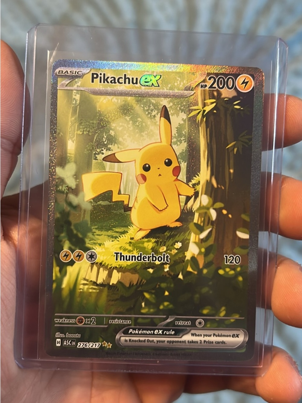 Pokemon Pikachu EX Holographic Card - Yellow